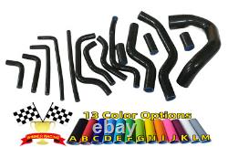 Radiateur en aluminium compatible Jaguar XJS/XJ12 5,3 L V12 BVA 1976-1996 + durites en silicone NOIR