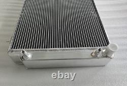 Radiateur en aluminium compatible Jaguar XJS/XJ12 5,3 L V12 BVA 1976-1996 + durites en silicone NOIR