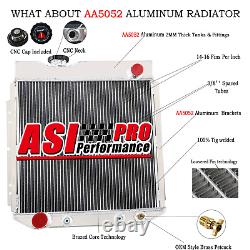 Radiateur en aluminium de conversion V8 à 3 rangées adapté pour Ford Mustang moteur 302 5.0L V8 64-66