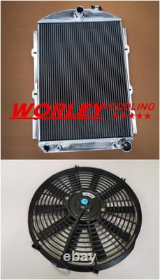 Radiateur en aluminium + ventilateur pour CHEVY HOT / STREET ROD 350 V8 1938 automatique en alliage